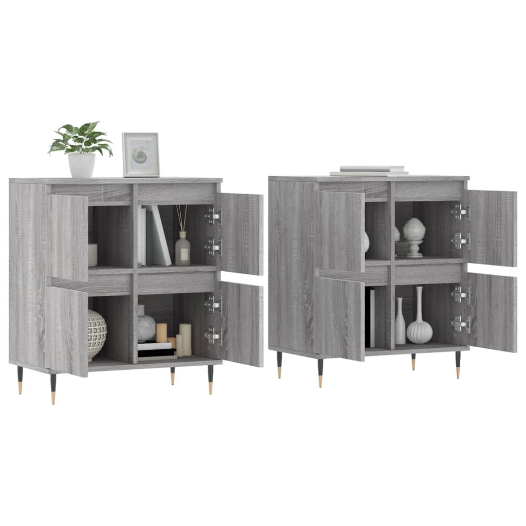 Image Buffets 2 pcs sonoma gris bois d'ingénierie | Xios Store SNC vidaXL Xios Store SNC