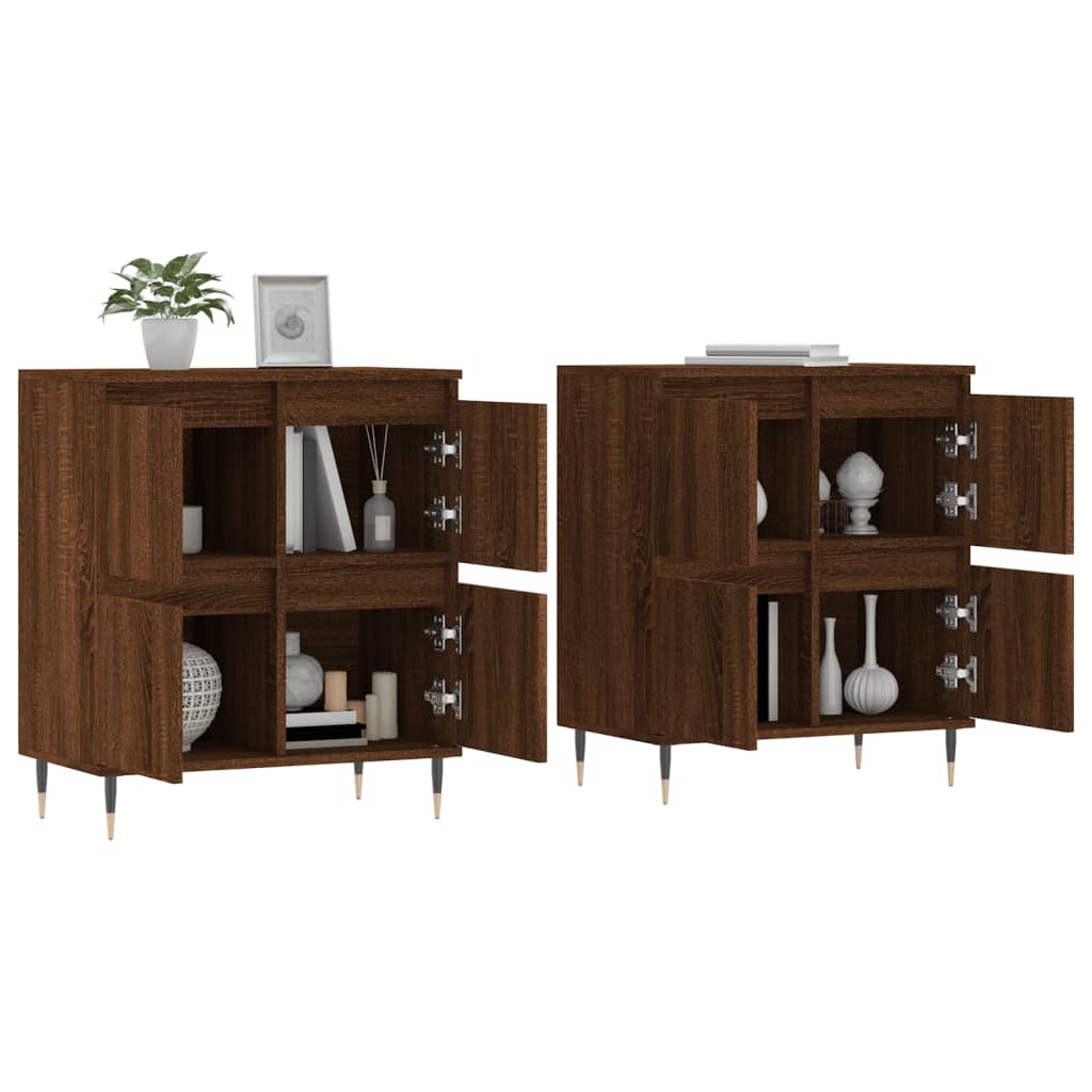 Image Buffets 2 pcs chêne marron bois d'ingénierie | Xios Store SNC vidaXL Xios Store SNC