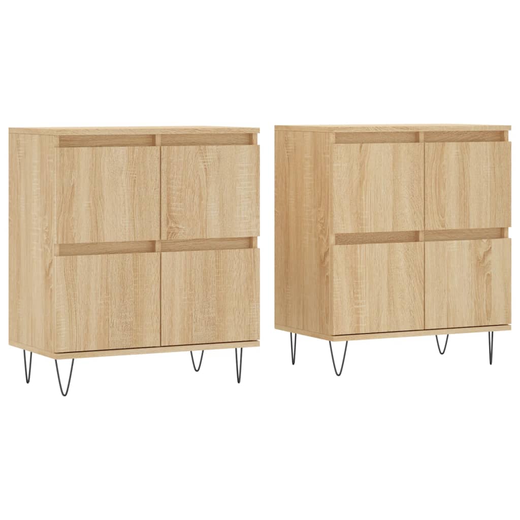 Image Buffets 2 pcs chêne sonoma bois d'ingénierie | Xios Store SNC vidaXL Xios Store SNC