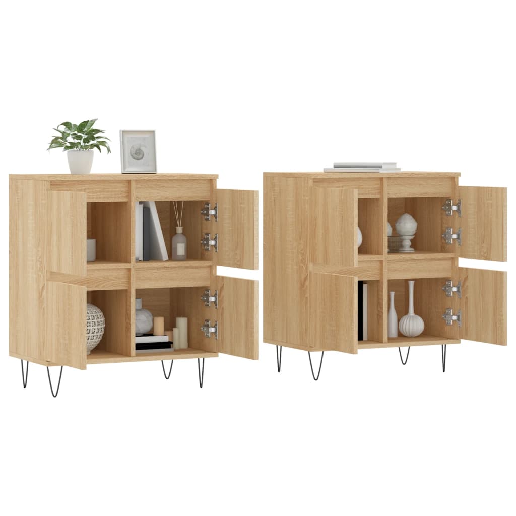 Image Buffets 2 pcs chêne sonoma bois d'ingénierie | Xios Store SNC vidaXL Xios Store SNC