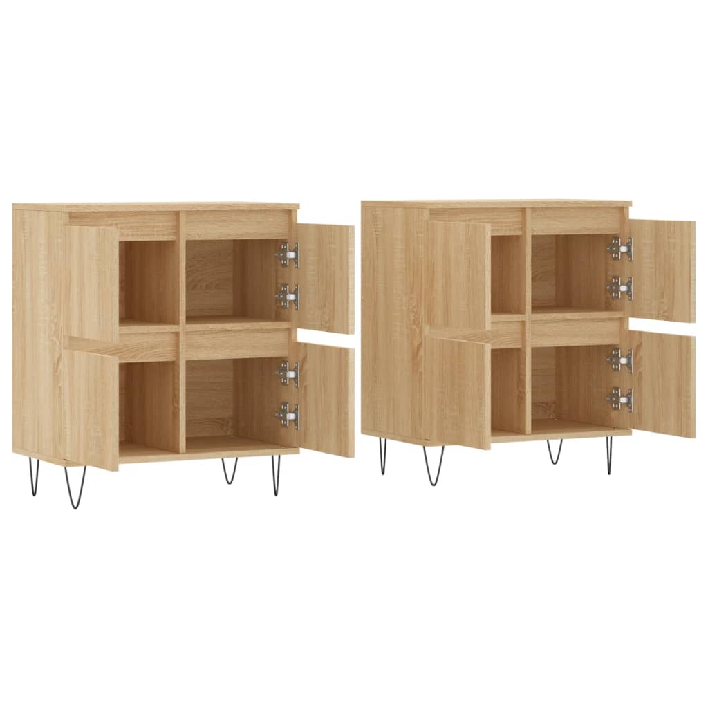 Image Buffets 2 pcs chêne sonoma bois d'ingénierie | Xios Store SNC vidaXL Xios Store SNC