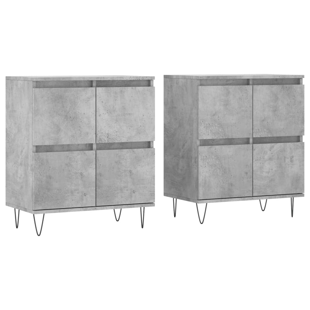 Image Buffets 2 pcs gris béton bois d'ingénierie | Xios Store SNC vidaXL Xios Store SNC