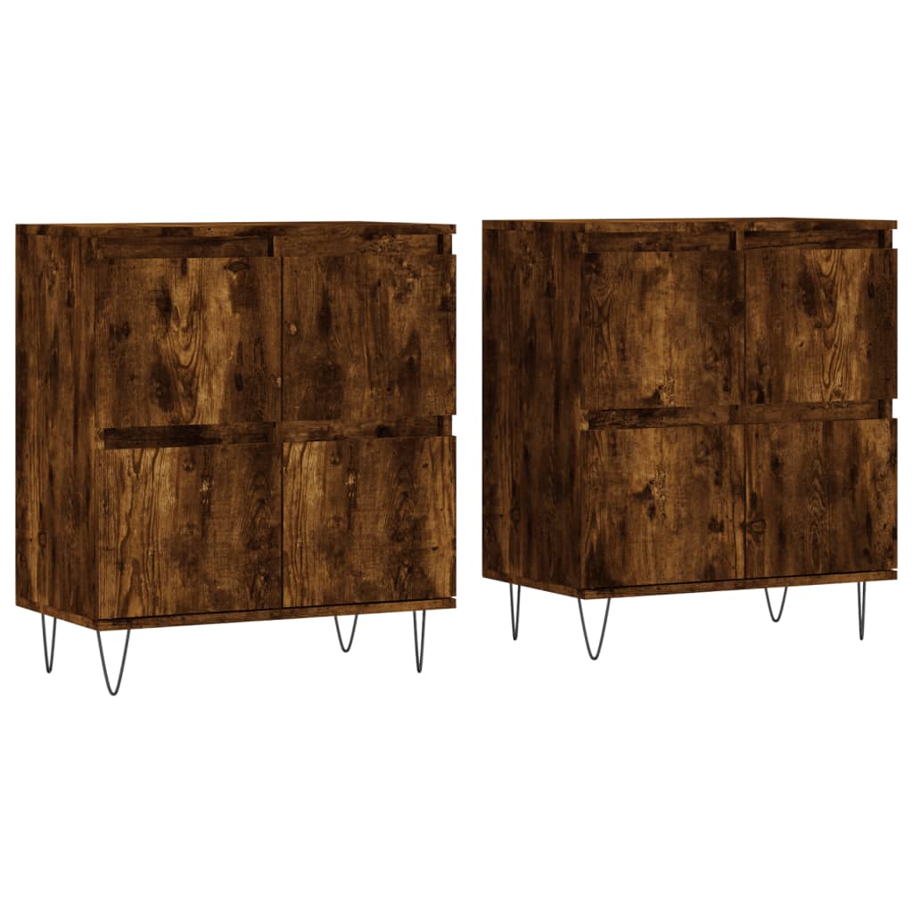 Image Buffets 2 pcs chêne fumé bois d'ingénierie | Xios Store SNC vidaXL Xios Store SNC