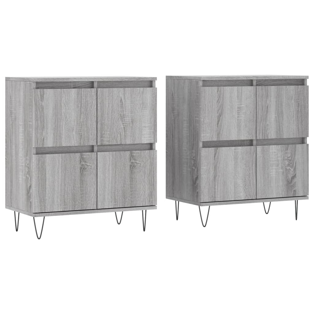 Image Buffets 2 pcs sonoma gris bois d'ingénierie | Xios Store SNC vidaXL Xios Store SNC