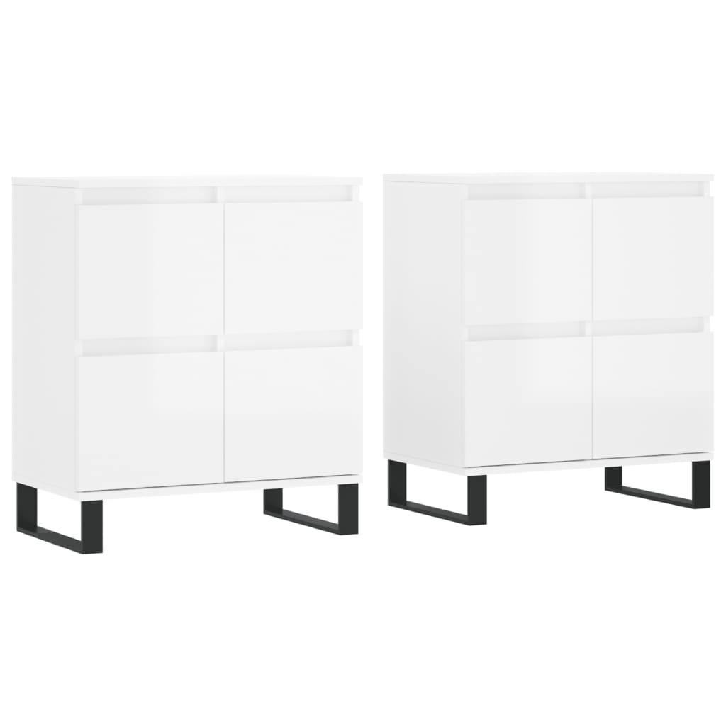 Image Buffets 2 pcs blanc brillant bois d'ingénierie | Xios Store SNC vidaXL Xios Store SNC