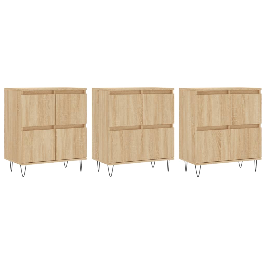 Image Buffets 3 pcs Chêne sonoma Bois d'ingénierie | Xios Store SNC vidaXL Xios Store SNC