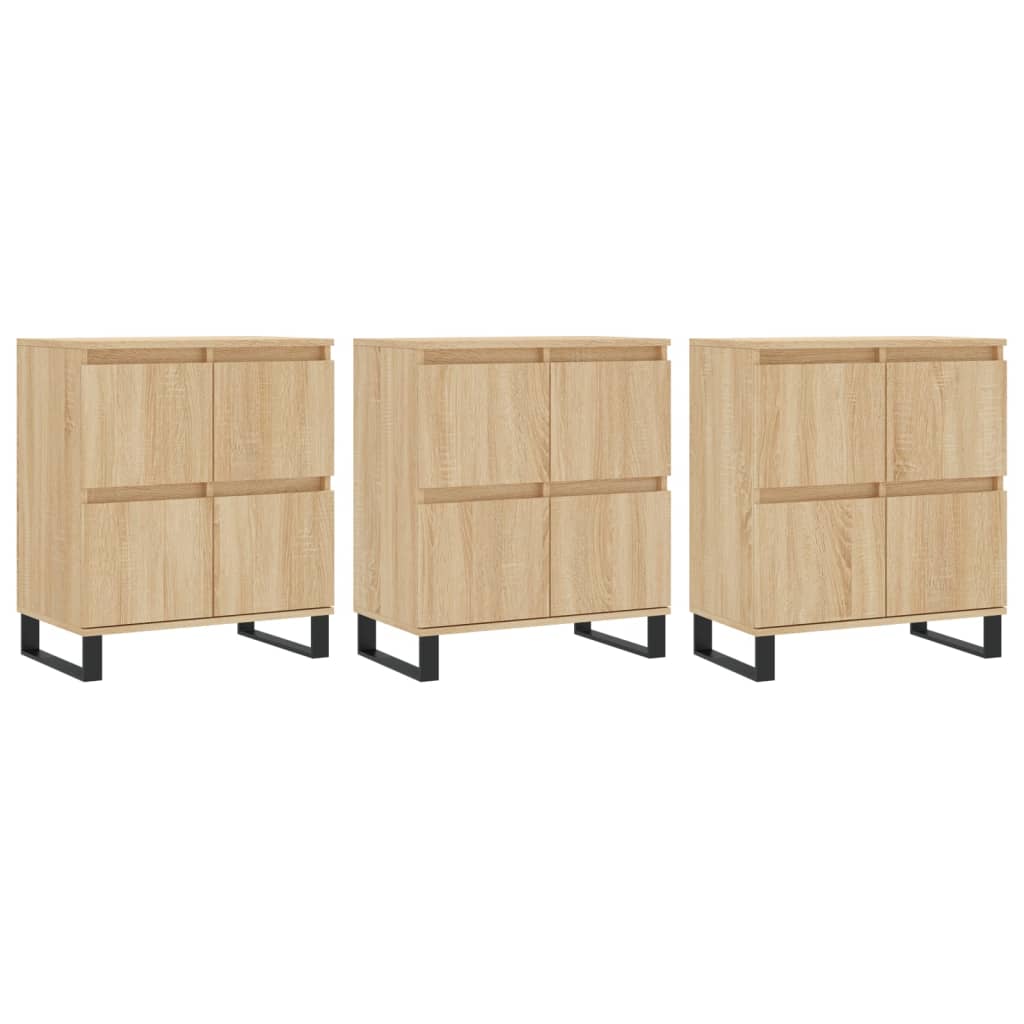 Image Buffets 3 pcs Chêne sonoma Bois d'ingénierie | Xios Store SNC vidaXL Xios Store SNC