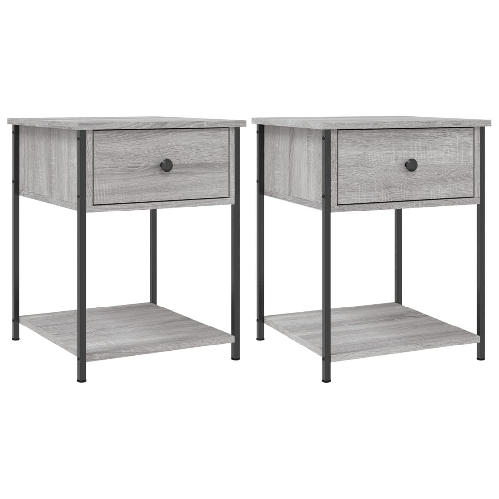 Tables de chevet 2 pcs sonoma gris 44x45x58 cm bois ingénierie Tables de chevet vidaXL   