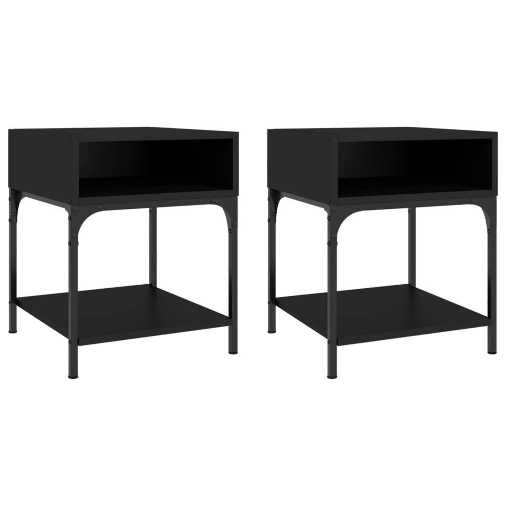 Tables de chevet 2 pcs noir 40x41x50 cm bois d’ingénierie Tables de chevet vidaXL   