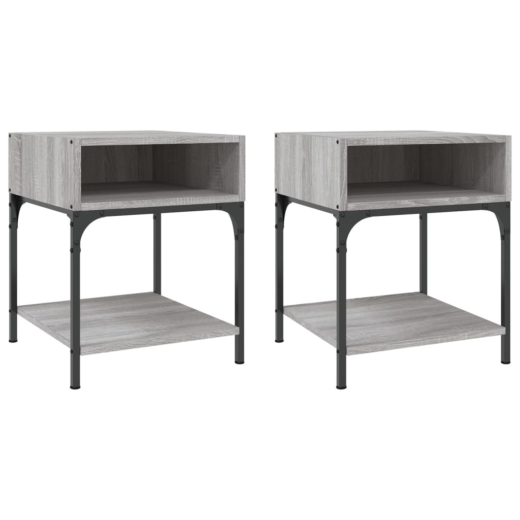 Tables de chevet 2 pcs sonoma gris 40x41x50 cm bois ingénierie Tables de chevet vidaXL   