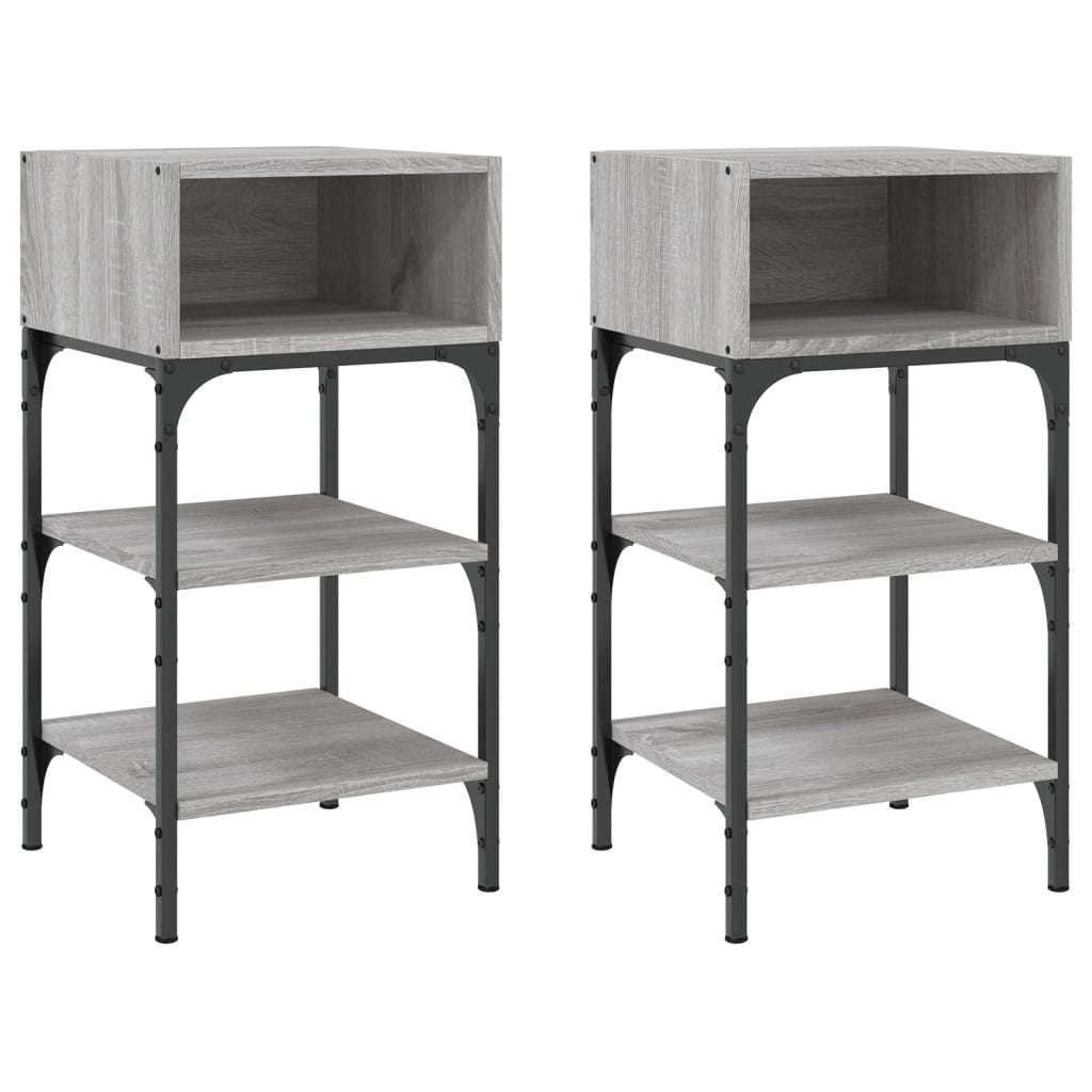 Tables de chevet 2 pcs sonoma gris 35x34,5x70cm bois ingénierie Tables de chevet vidaXL   