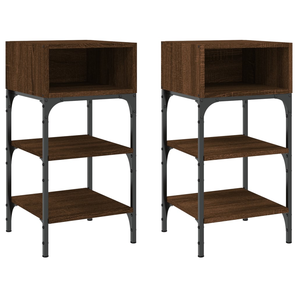 Tables de chevet 2 pcs chêne marron 35x34,5x70 cm Tables de chevet vidaXL   