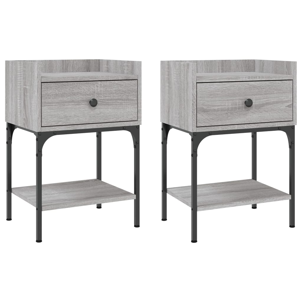 Tables de chevet 2 pcs sonoma gris 40,5x31x60 cm Tables de chevet vidaXL   