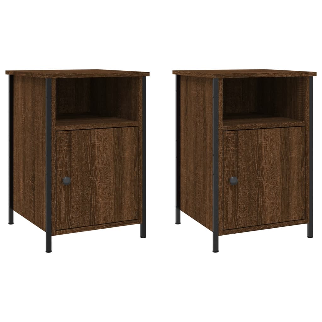 Tables de chevet 2pcs Chêne marron 40x42x60cm Bois d'ingénierie Tables de chevet vidaXL   