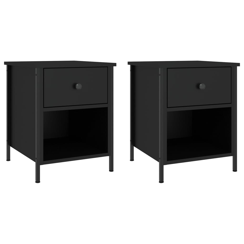 Tables de chevet 2 pcs noir 40x42x50 cm bois d’ingénierie Tables de chevet vidaXL   