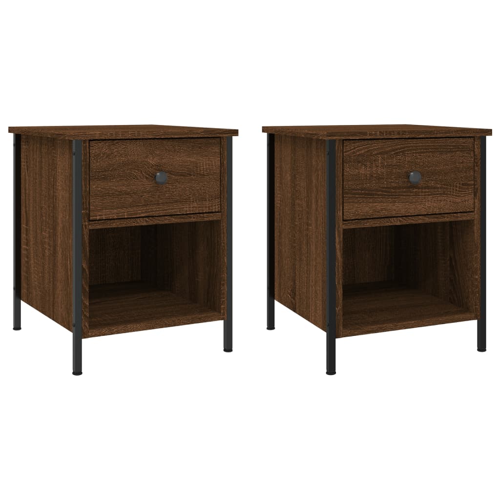 Tables de chevet 2pcs chêne marron 40x42x50cm bois d'ingénierie Tables de chevet vidaXL   