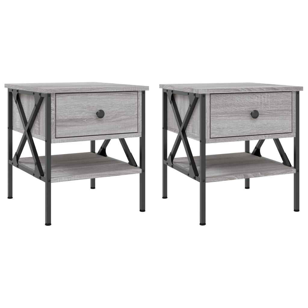 Tables de chevet 2 pcs sonoma gris 40x42x45 cm bois ingénierie Tables de chevet vidaXL   