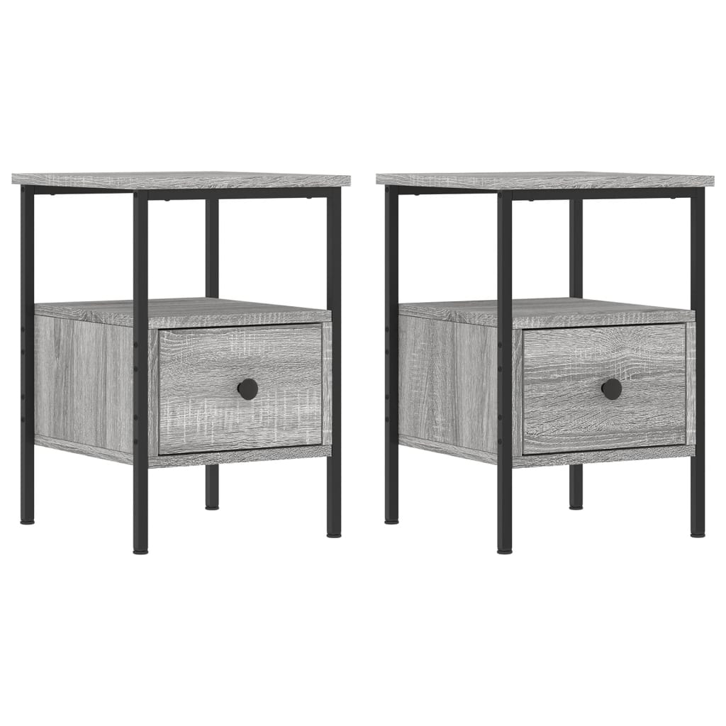 Tables de chevet 2 pcs sonoma gris 34x36x50cm bois d'ingénierie Tables de chevet vidaXL   