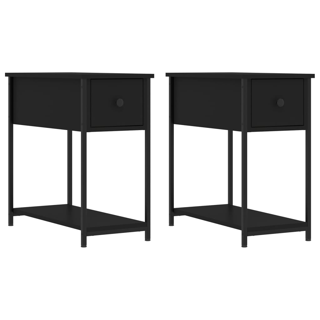 Tables de chevet 2 pcs noir 30x60x60 cm bois d’ingénierie Tables de chevet vidaXL   