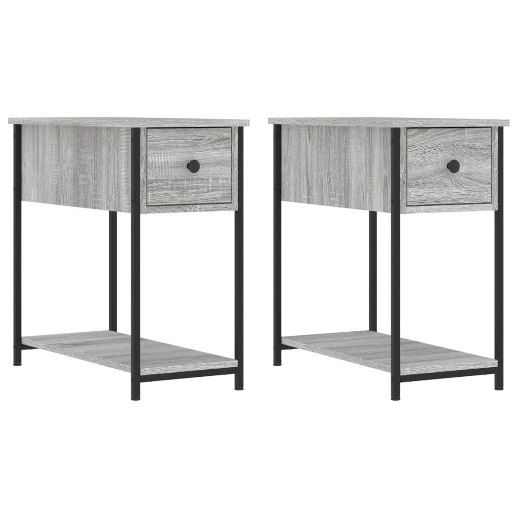 Tables de chevet 2 pcs sonoma gris 30x60x60cm bois d'ingénierie Tables de chevet vidaXL   