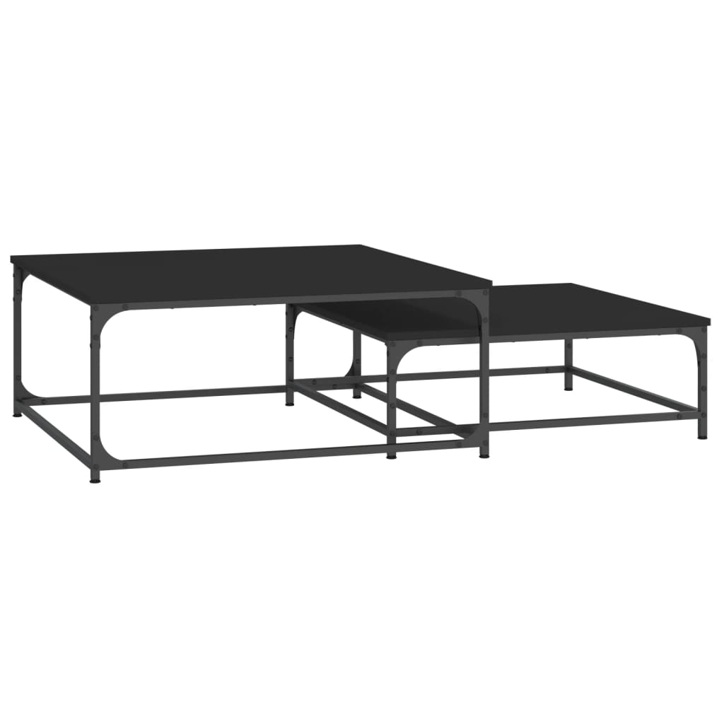 Tables basses gigognes 2 pcs noir bois d'ingénierie Tables basses vidaXL   