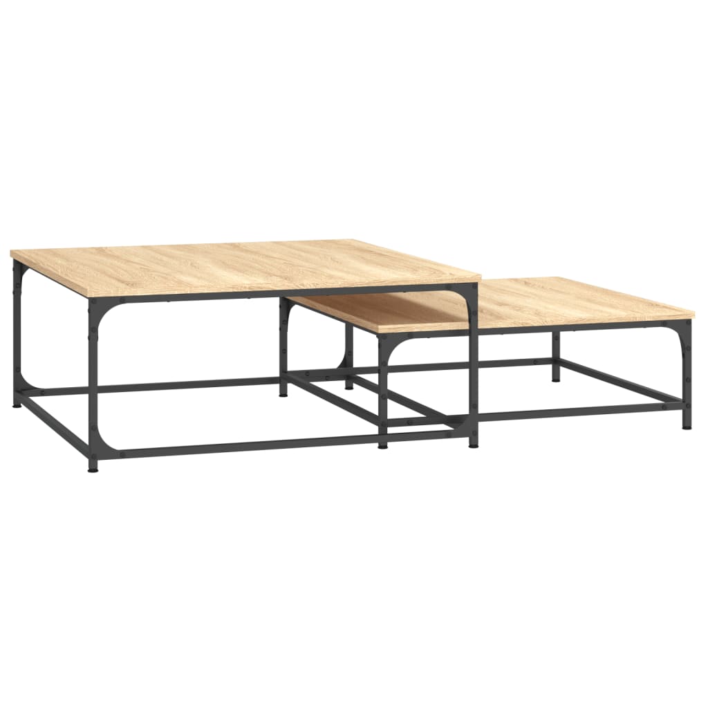 Tables basses gigognes 2 pcs chêne sonoma bois d'ingénierie Tables basses vidaXL   