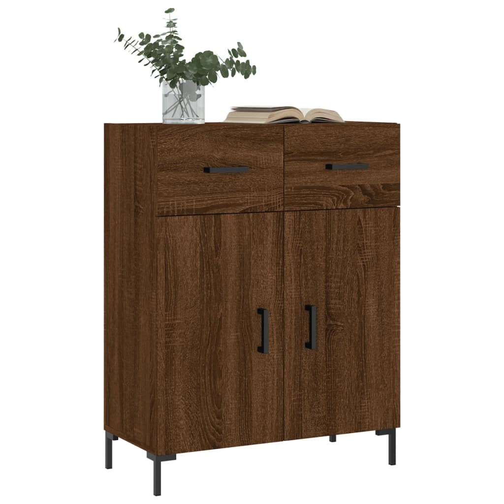 Buffet chêne marron 69,5x34x90 cm bois d'ingénierie - Xios Store SNC