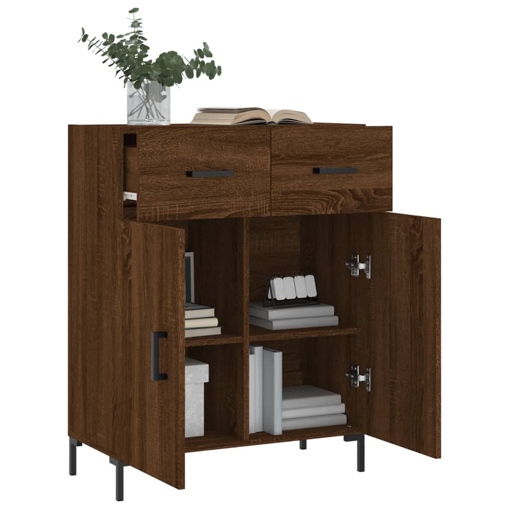 Buffet chêne marron 69,5x34x90 cm bois d'ingénierie - Xios Store SNC