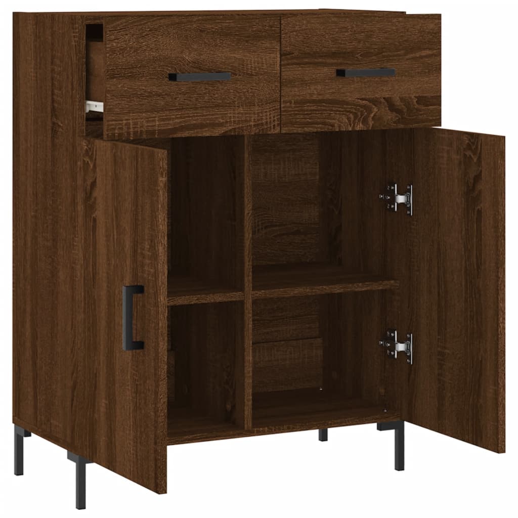 Buffet chêne marron 69,5x34x90 cm bois d'ingénierie - Xios Store SNC