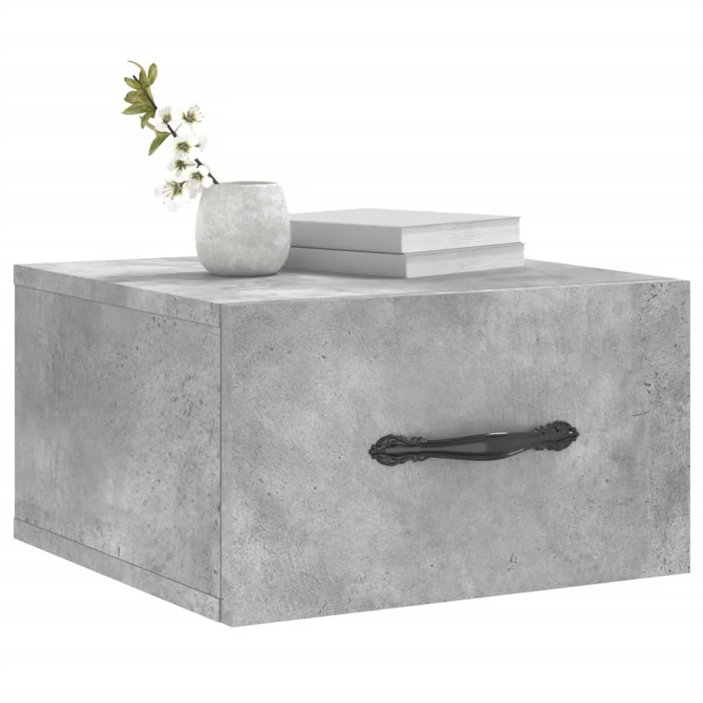 Table de chevet murale gris béton 35x35x20 cm Casiers & armoires de rangement vidaXL   