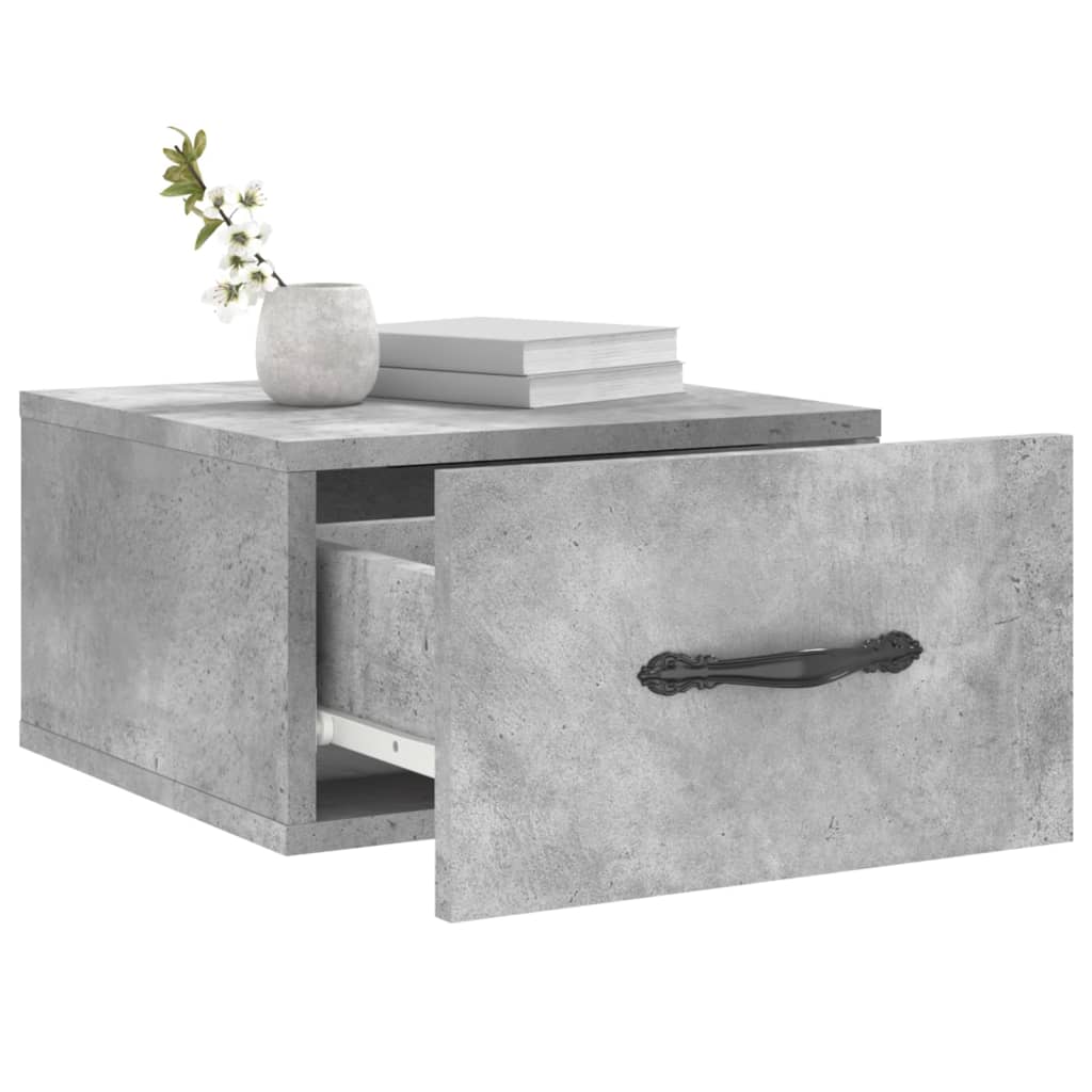 Table de chevet murale gris béton 35x35x20 cm Casiers & armoires de rangement vidaXL   