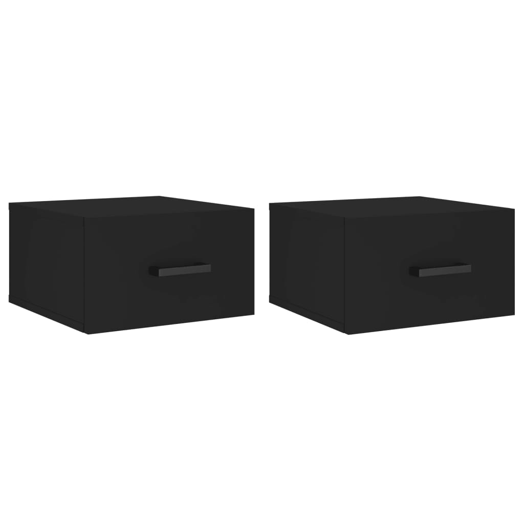 Tables de chevet murales 2 pcs noir 35x35x20 cm Casiers & armoires de rangement vidaXL