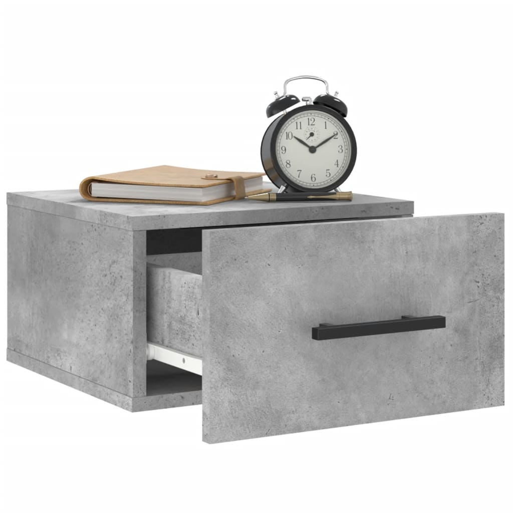 Table de chevet murale gris béton 35x35x20 cm Casiers & armoires de rangement vidaXL