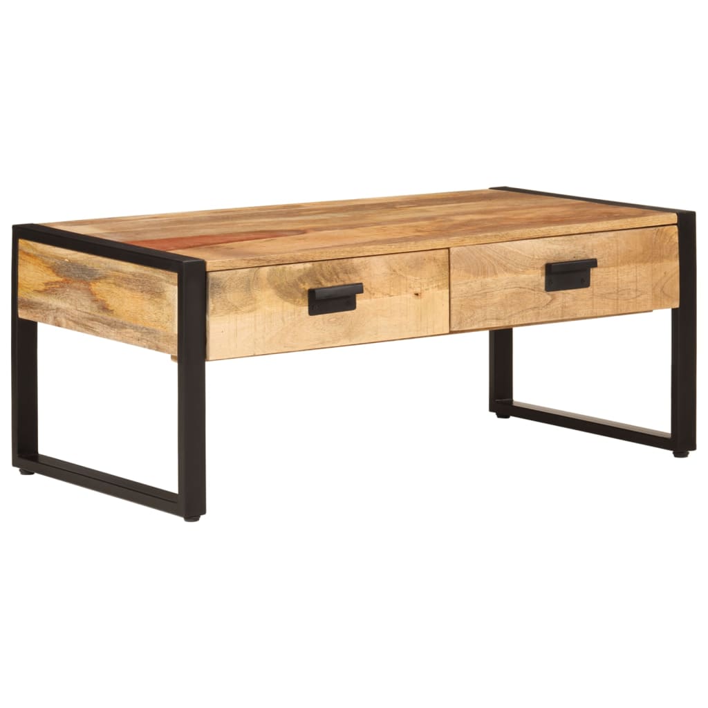 Table basse 100x54x40 cm bois de manguier solide et fer Tables basses vidaXL   