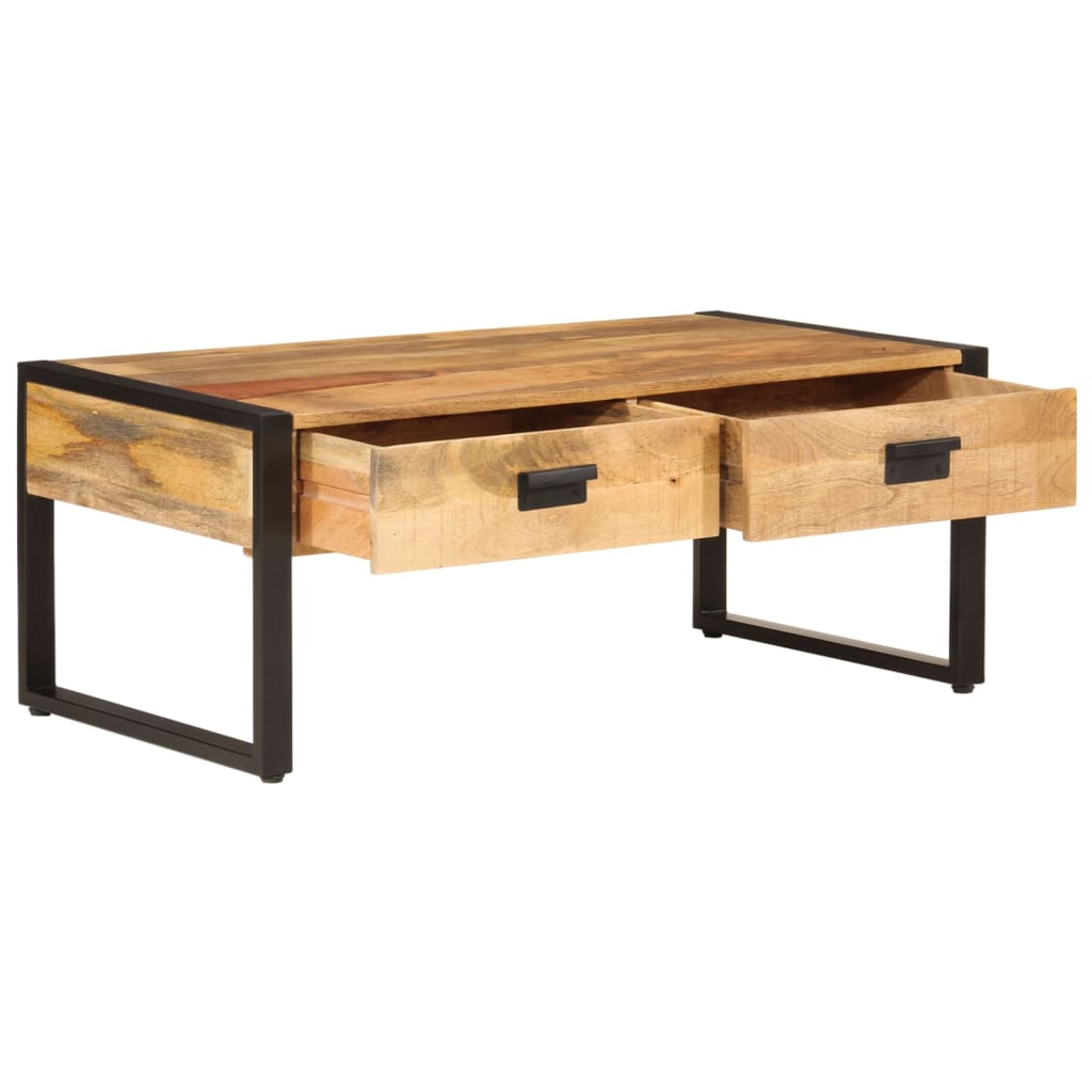 Table basse 100x54x40 cm bois de manguier solide et fer Tables basses vidaXL   