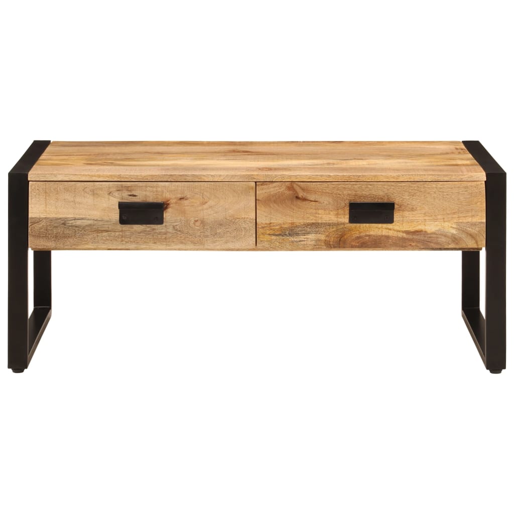 Table basse 100x54x40 cm bois de manguier solide et fer Tables basses vidaXL   