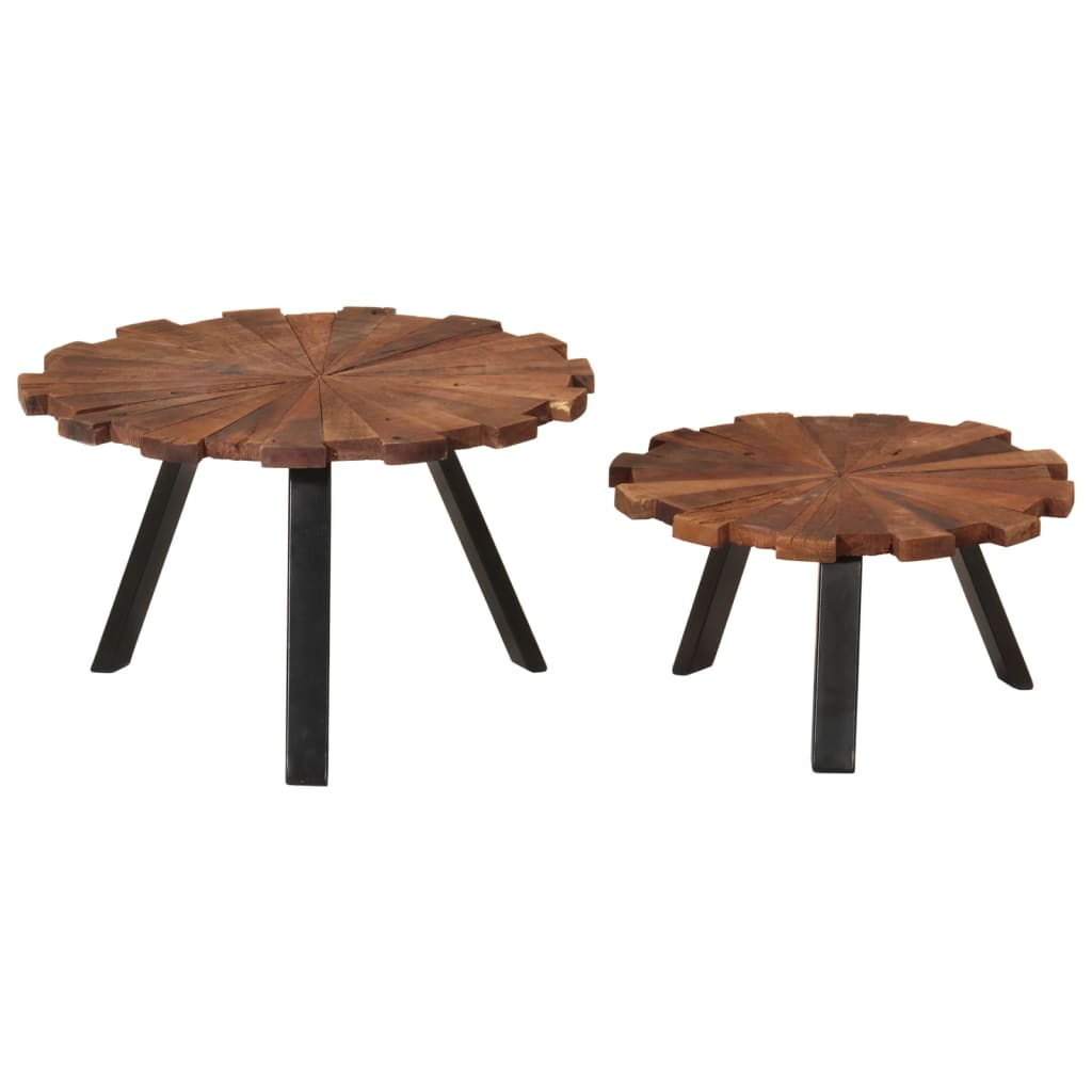 Tables basses 2 pcs bois massif récupéré et fer Tables basses vidaXL   