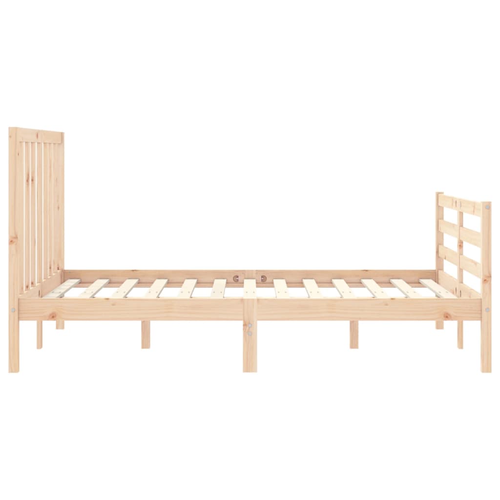 Cadre de lit avec tête de lit 140x190 cm bois massif Lits & cadres de lit vidaXL   