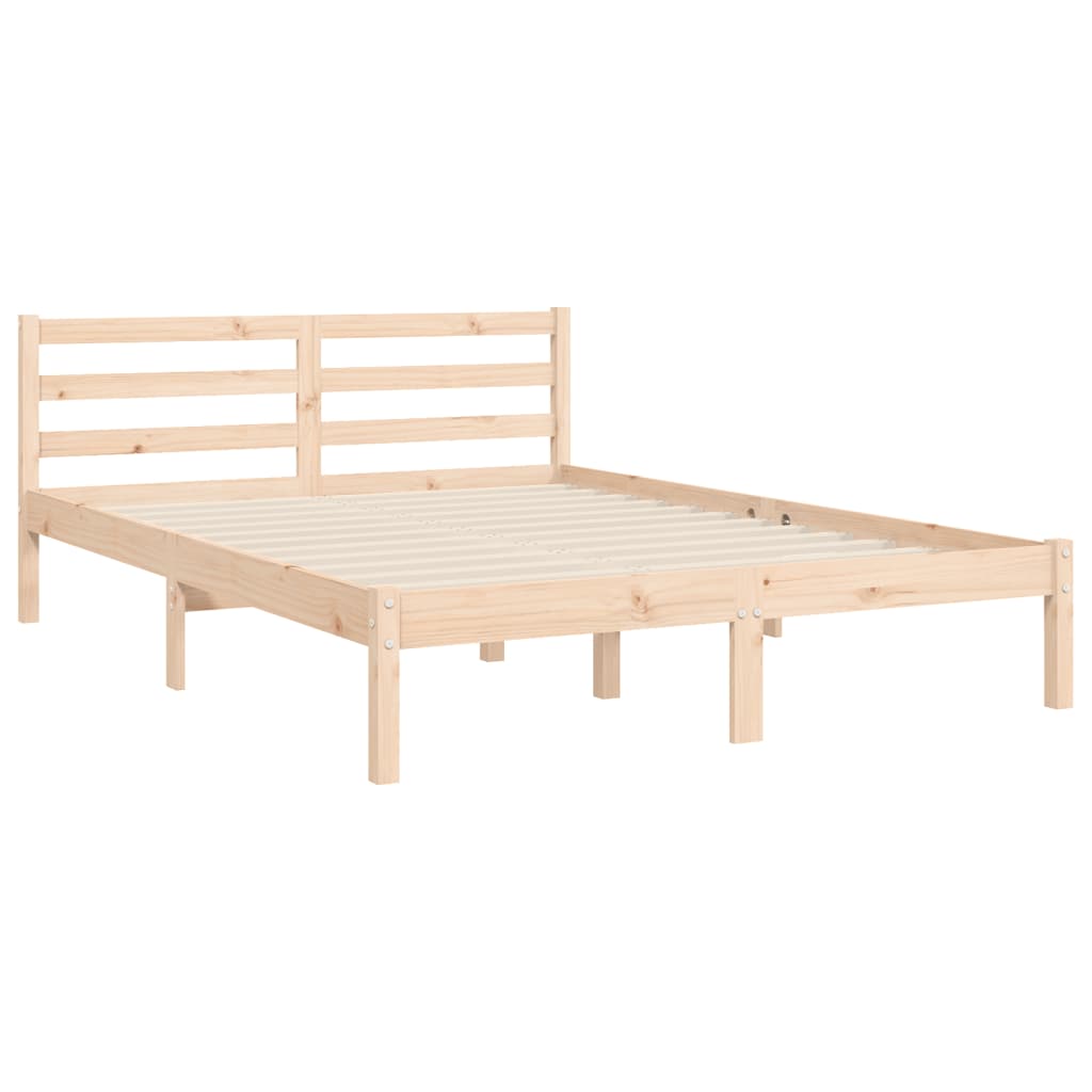 Cadre de lit avec tête de lit 140x190 cm bois massif Lits & cadres de lit vidaXL   