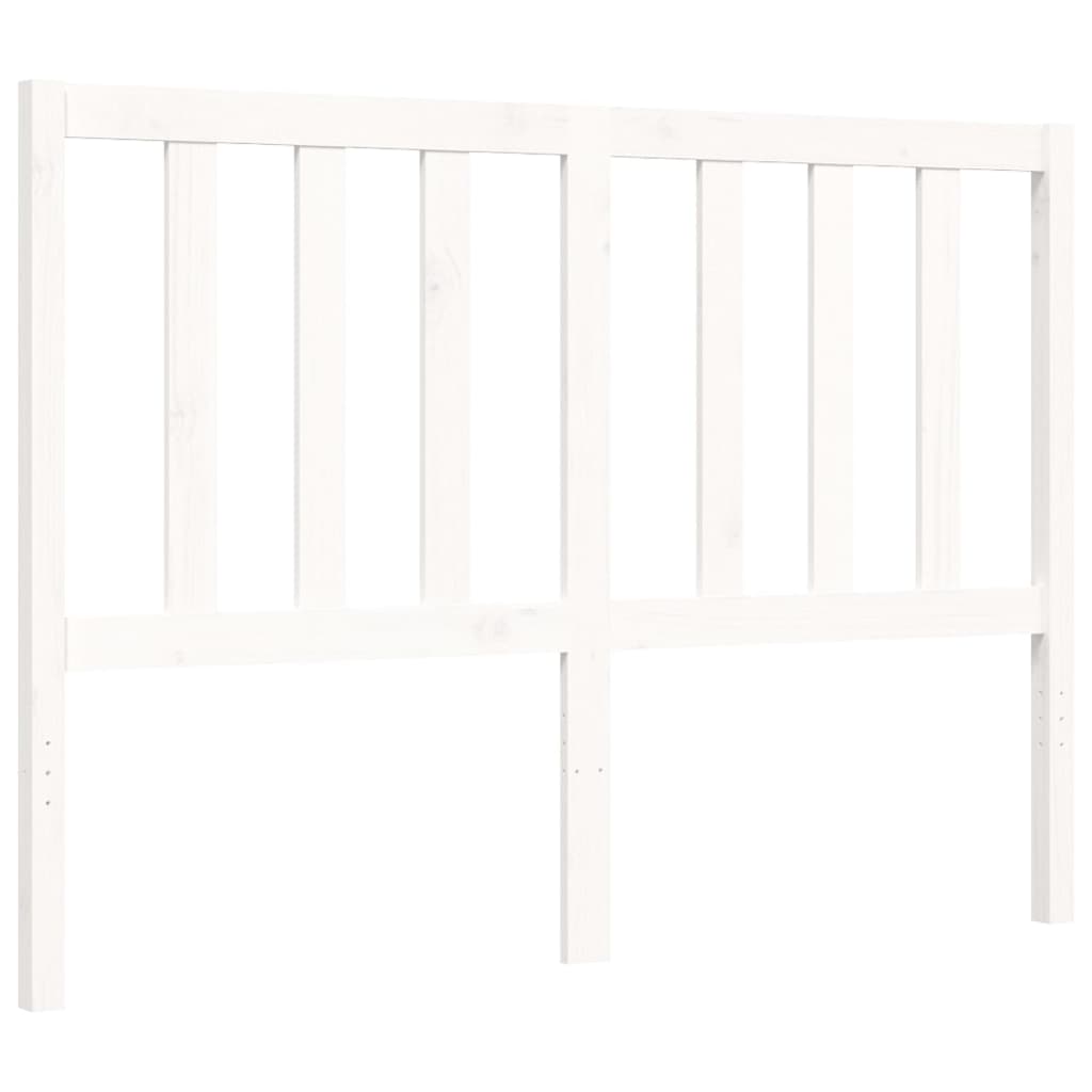 Cadre de lit avec tête de lit blanc 140x190 cm bois massif Lits & cadres de lit vidaXL   