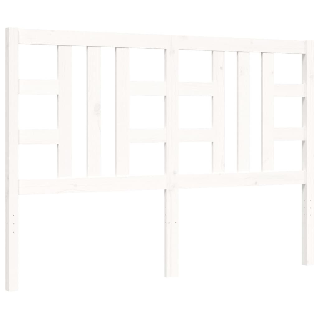 Cadre de lit avec tête de lit blanc 140x190 cm bois massif Lits & cadres de lit vidaXL   