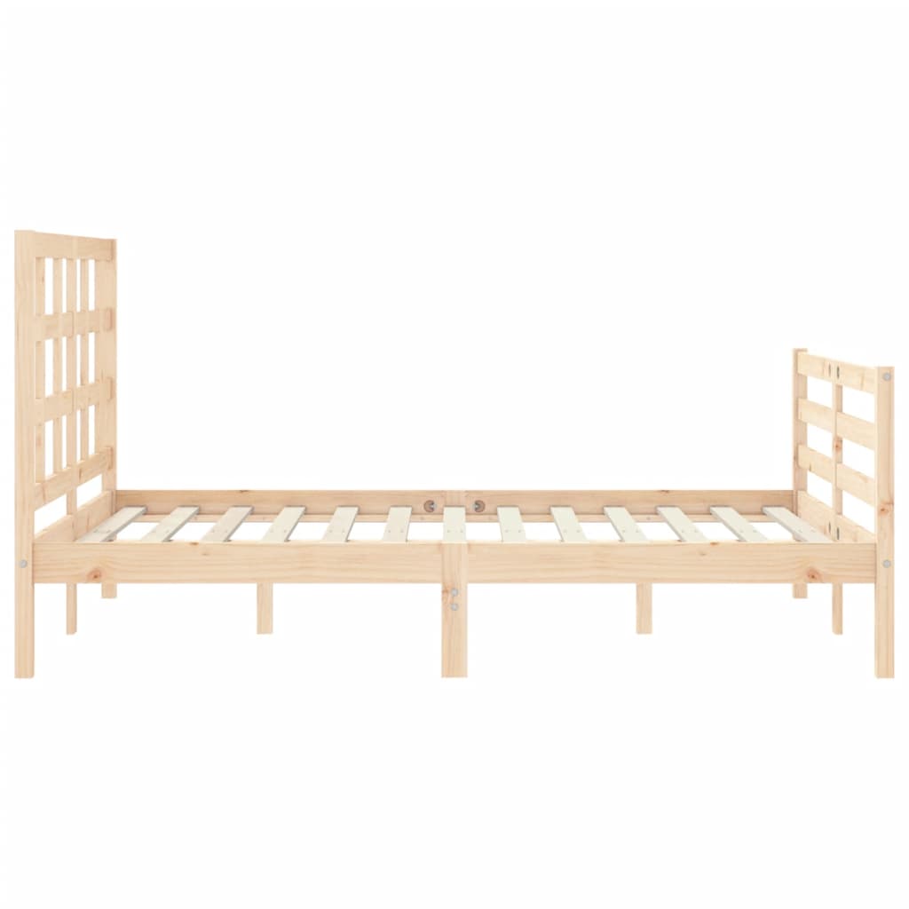 Cadre de lit avec tête de lit 140x190 cm bois massif Lits & cadres de lit vidaXL   