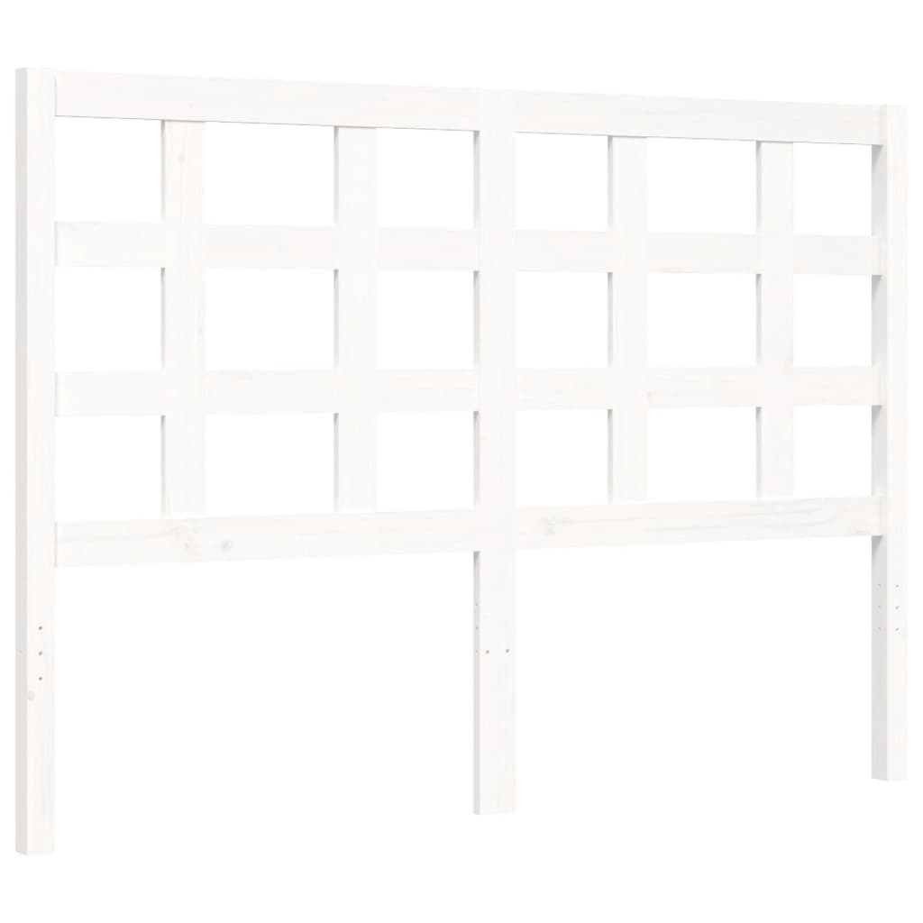 Cadre de lit avec tête de lit blanc 140x190 cm bois massif Lits & cadres de lit vidaXL   