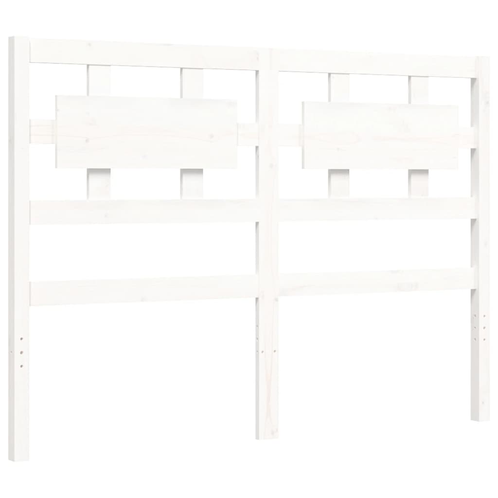 Cadre de lit avec tête de lit blanc 140x190 cm bois massif Lits & cadres de lit vidaXL   