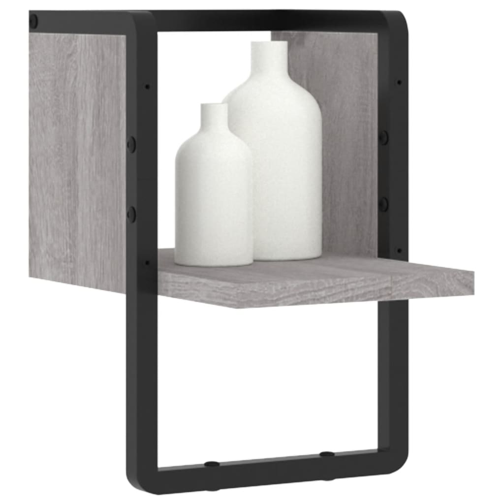 Étagère murale avec barre sonoma gris 20x25x30 cm Étagères murales & corniches vidaXL   