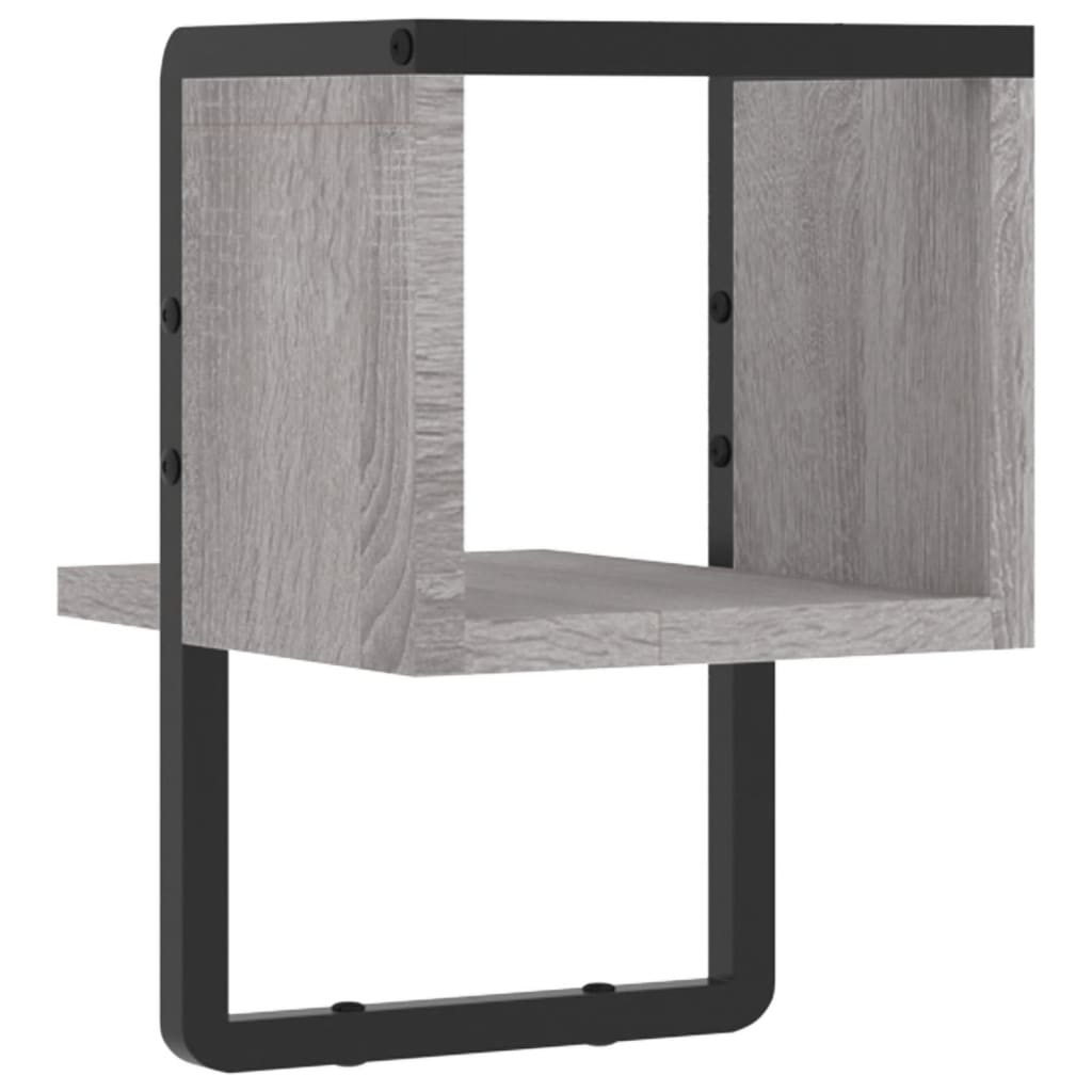 Étagère murale avec barre sonoma gris 20x25x30 cm Étagères murales & corniches vidaXL   