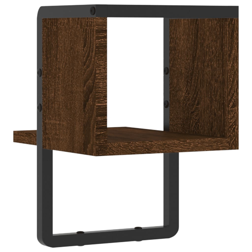 Étagère murale avec barre chêne marron 20x25x30 cm - Xios Store SNC