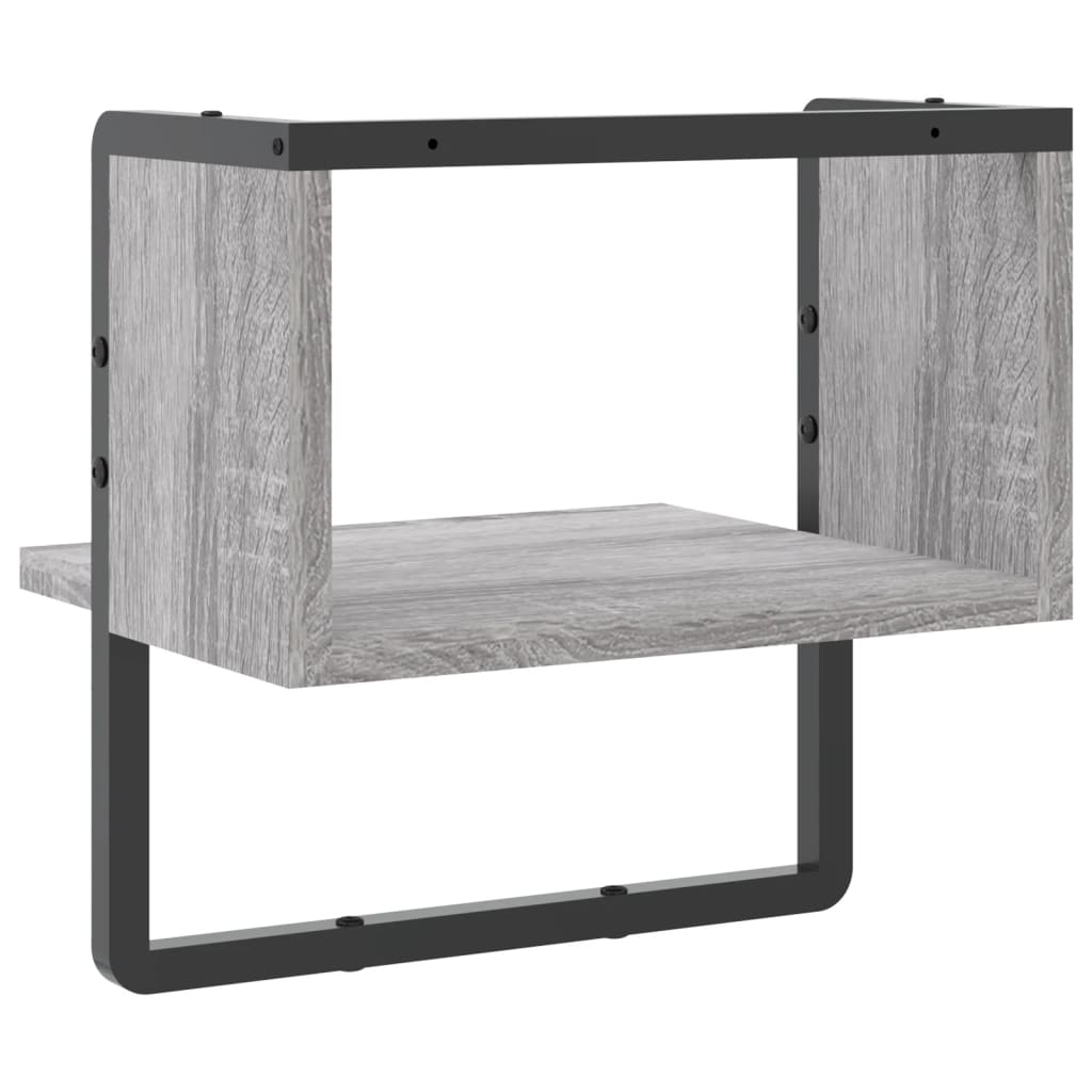 Étagère murale avec barre sonoma gris 30x25x30 cm Étagères murales & corniches vidaXL   