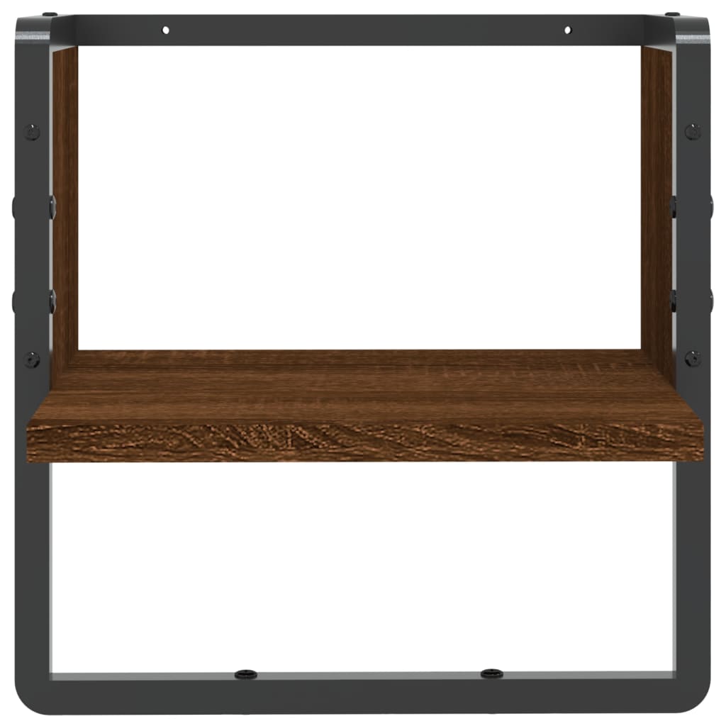 Étagère murale avec barre chêne marron 30x25x30 cm - Xios Store SNC