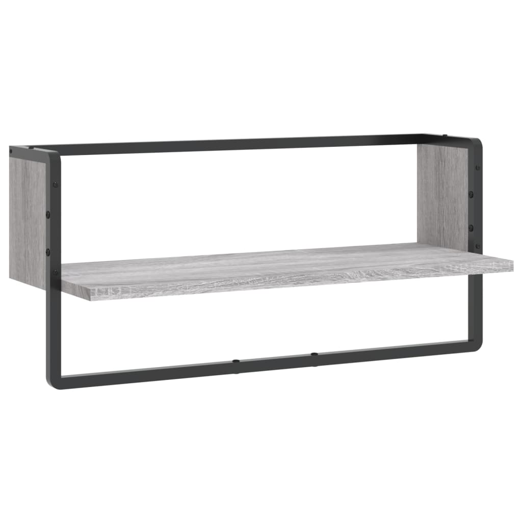 Étagère murale avec barre sonoma gris 65x25x30 cm Étagères murales & corniches vidaXL   